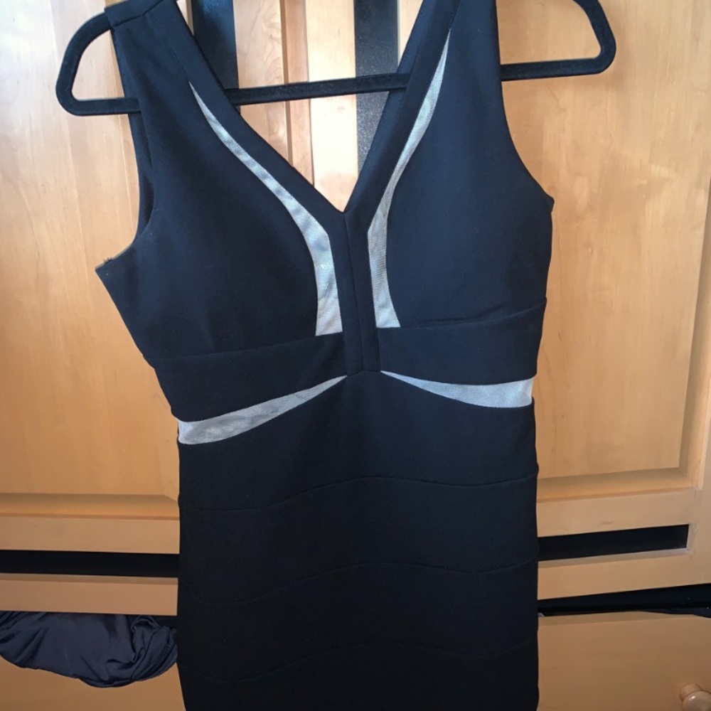 nordstrom black dress with mesh cutouts